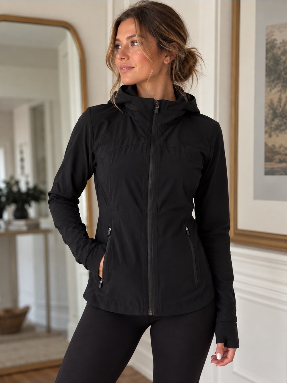 Lightweight Black Hooded Jacket